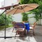 Costway 10FT Patio Umbrella Solar Powered LED 360degrees Rotation Beige